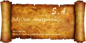 Sátor Adalberta névjegykártya